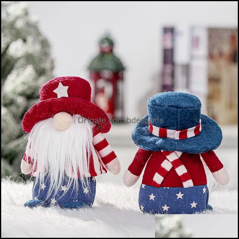 us national day decorations doll cute christmas party faceless gnomes plush stuffed toys cap window ornaments 8gl q2