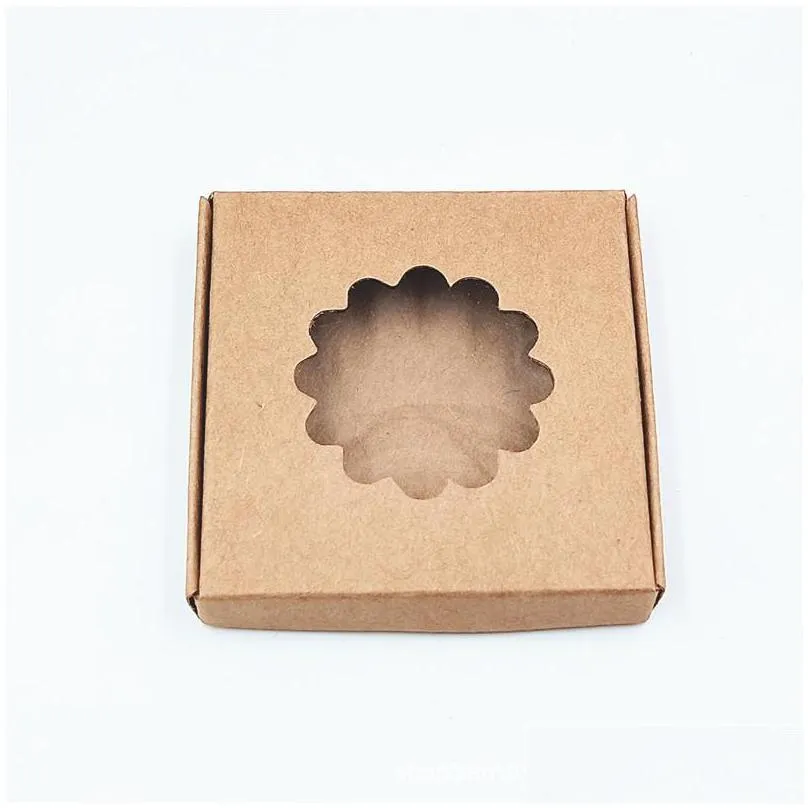 kraft paper box jewelry storage box crafts arts storage boxes jewelry accessories display boxes ear ring necklace organizer 31 l2