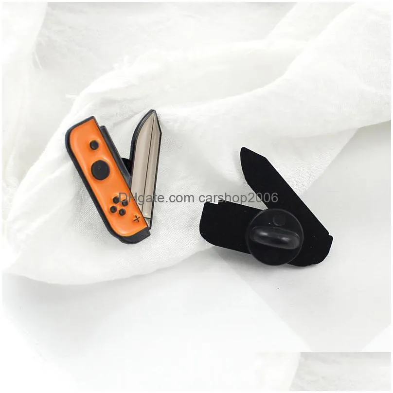 cartoon portable knife shape brooch for girls gamepad enamel pin wholesale trend personality metal badge jewelry small fashion