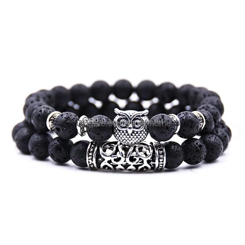  design natural stone animal owl creative yoga bangle bracelet women and men charm bracelet fashion accessories 11 styles