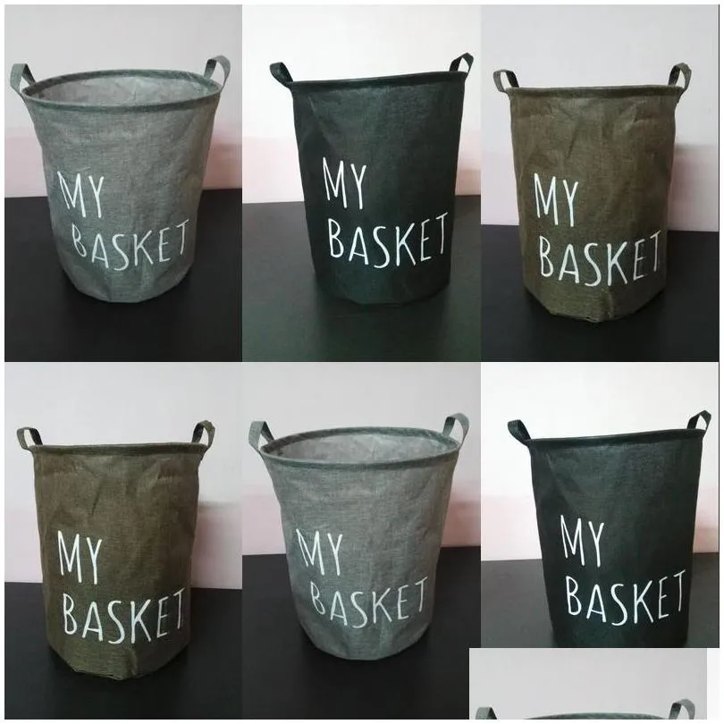 linen type cloth buckets dirty clothes arrangement barrel fabric art laundry storage basket home fold 40x50cm 8 5yl n2