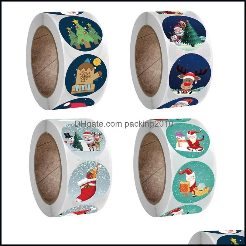 christmas decoration gift sticker multi design stickers party stickers festival santa claus pattern room sticky paper 2 6jk