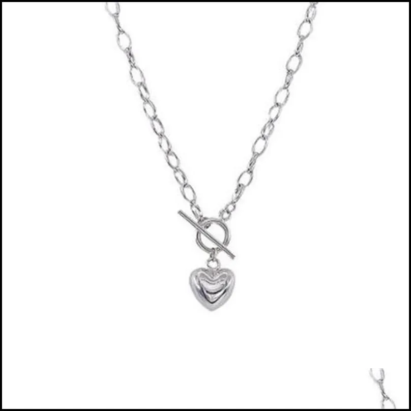 925 pendant necklace for women trendy elegant vintage love heart ot buckle design party necklaces jewelry 194 d3
