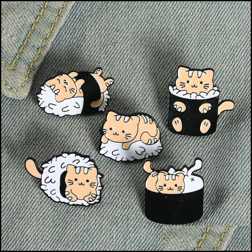 cartoon blanket cat collar brooches cute animal cup enamel pins  backpack skirt badge jewelry 6171 q2