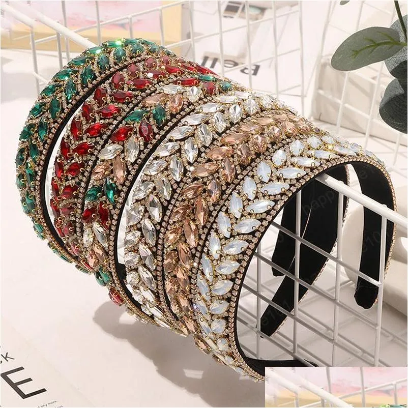 colorful rhinestone flower hairband headband adult hair accessories