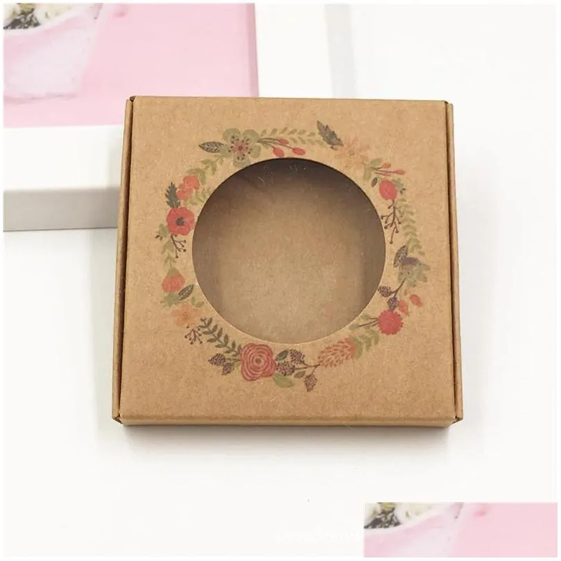 kraft paper box jewelry storage box crafts arts storage boxes jewelry accessories display boxes ear ring necklace organizer 31 l2