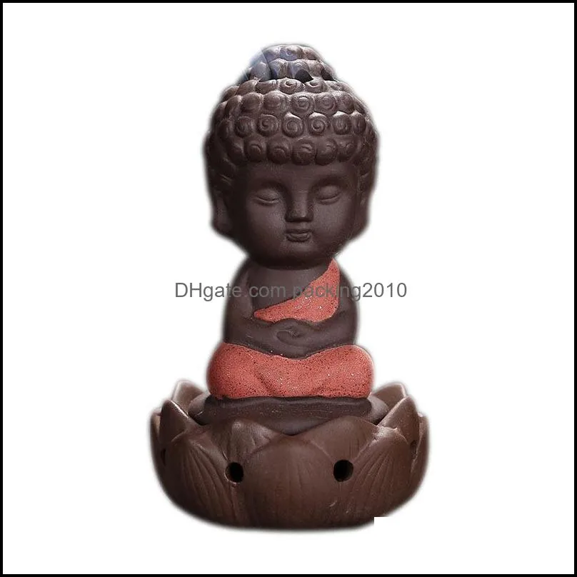 sand incense burner ceramics a buddhist monk ornaments lovely decorative fragrance lamps censer lotus sit in meditation thurible new 9ys