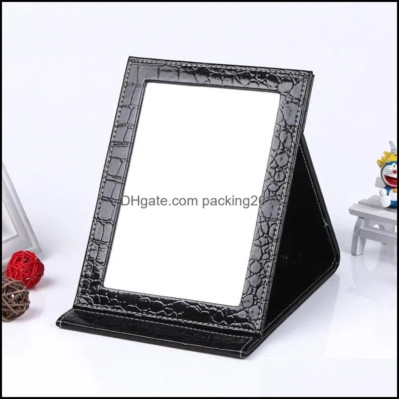 pu folding mirrors small size candy color cosmetic mirror red black purple multi colors cosmetics accessories new arrival 8hl l1