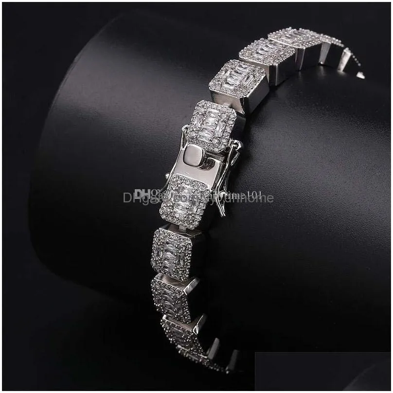 10mm 7 inch 8 inch luxury cubic zirconia bracelet iced out tennis bracelets fashion jewelry gold hip hop men chain bracelet