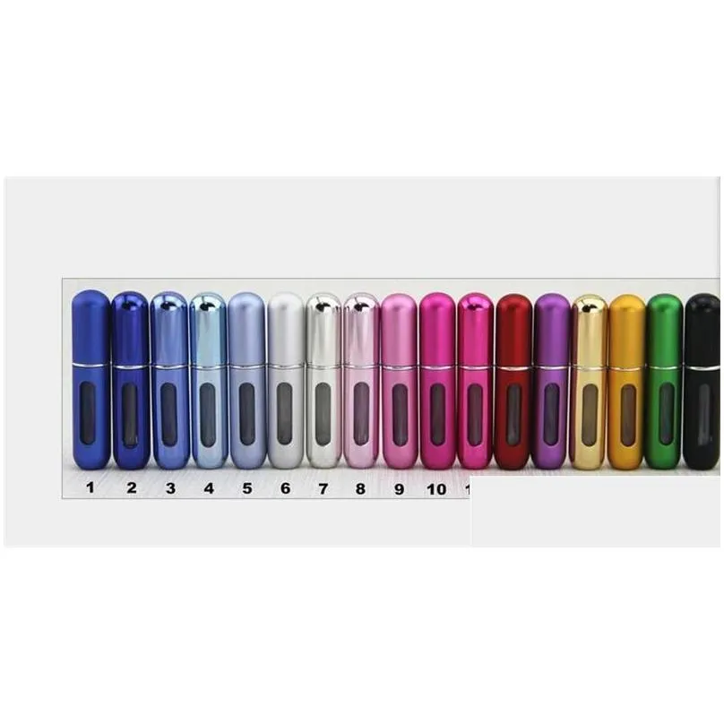 5ml portable empy bottles colorful aluminum alloy pp plastics liquid makeup organizer mini perfume jar with spray head 3 5zh e1