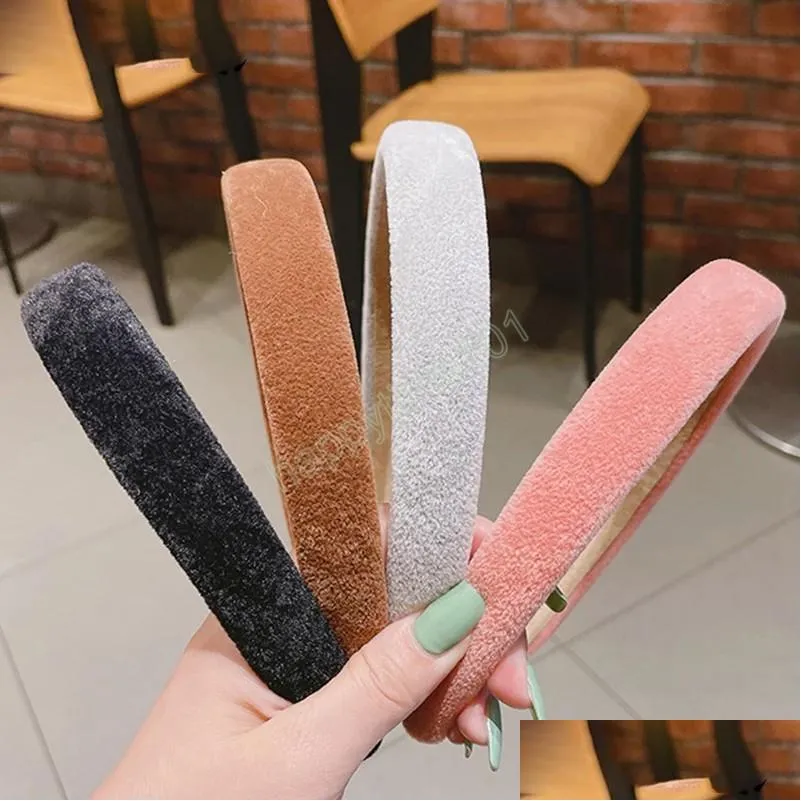 female plush headbands women wild go out net red simple cute girl plush wash face hairband accessories