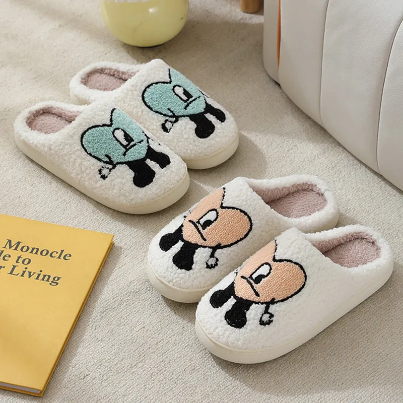 bad bunny slippers un verano sin ti autumn winter fulffy fur slides plush fleece flat love heart slippers indoor shoes