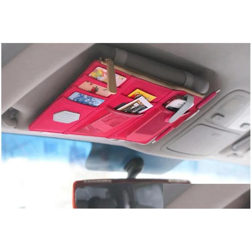 multifunction sun visor sundries cd earphone card storage bags organizer car vehicles portable bag multi zipper pocket high quality 6 5in