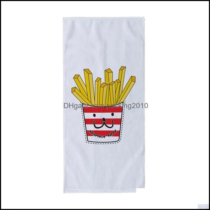 diy printing pattern towel sublimation blank white facecloth soft water uptake domestic fashion washcloth cleansing tools 15 01yp n2