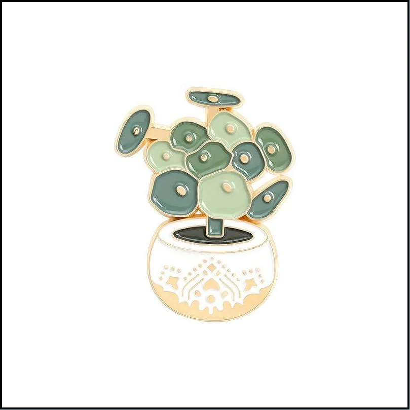 plant green metal brooches pin enamel brooches pins for women men gift fashion jewlery 1454 d3