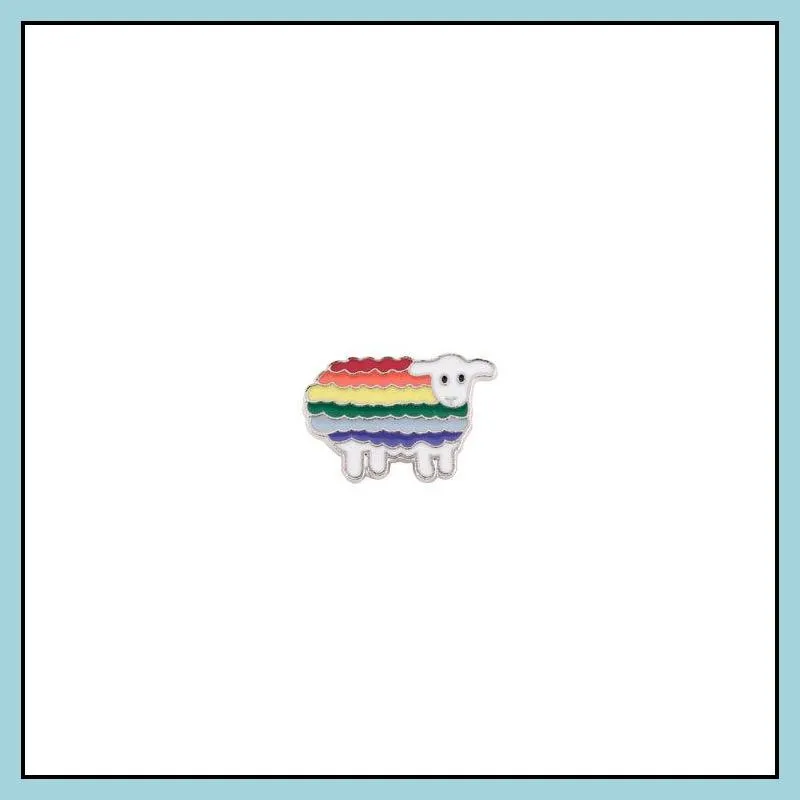 rainbow lgbt brooch cartoon heart flag sheep mouse enamel pins pride badge lover clothes lapel pin gift 634 h1