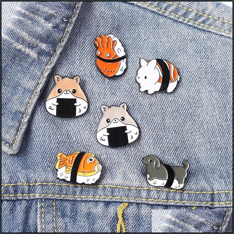 hamster fish enamel brooches pin for women fashion dress coat shirt demin metal funny brooch pins badges promotion gift 6176 q2