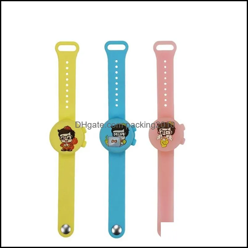 silicone wristband fashion watch hand sanitizer bracelets portable for children wash round shape mix color safe 15ak f2