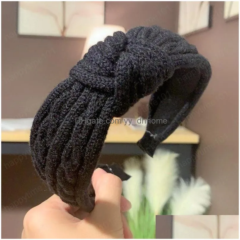 soft knit hairband wide side headband warm autumn winter knitted hair band hoop for women girls 2021 hair accessories headwear