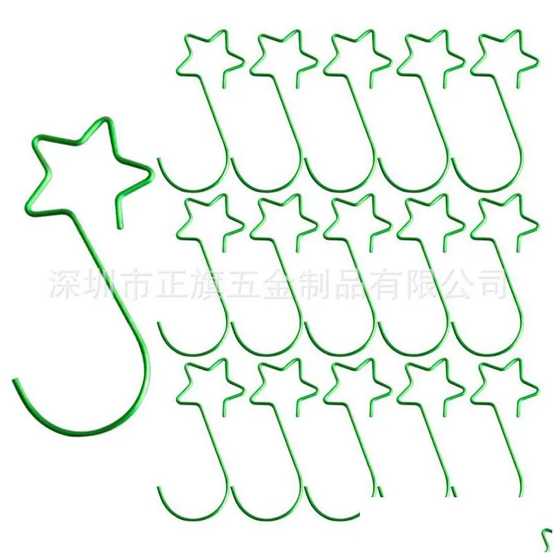 50mm hook star shape 20 pcs one bag gold silver plated hooks green red four colors party supplies decorate home 3 45zq m2