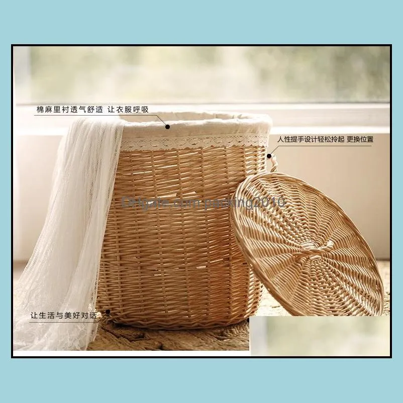 other laundry products wicker dirty basket hamper frame storage box hot pot shop weaving clothes t200224 340 s2