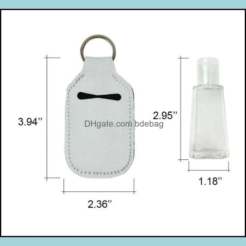 white liquid soap 30ml keybuckle bottles sleeve keychain neoprene hand sanitizer holder keyring without bottle portable compact 1 4ex