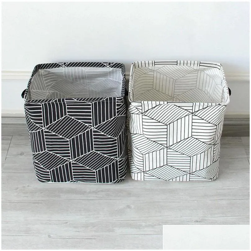 square basket geometric storage box household creative foldable receiving laundry style home cleaning supplies 13 5mz ww