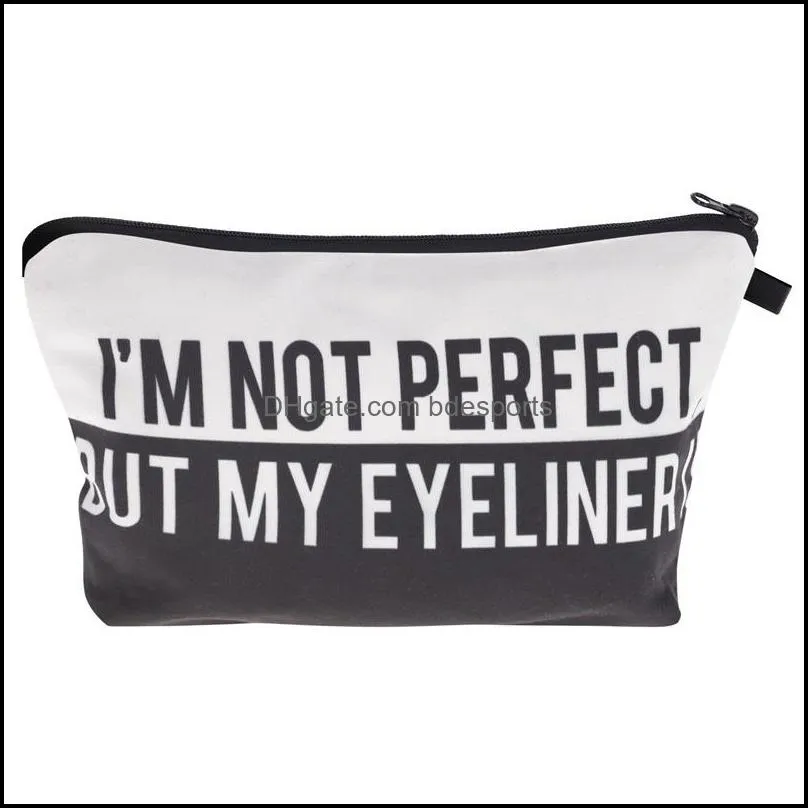 3d printed letters cosmetic bags this bag contains my face toiletry bag girl women makeup pouch gift bag 91 g2