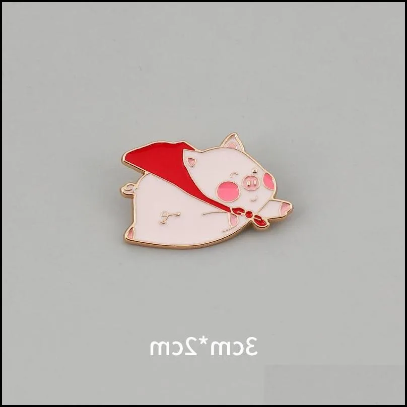 custom animal enamel pins cute flying pig brooches with wings lapel cartoon jewelry gift for kid friend 6200 q2