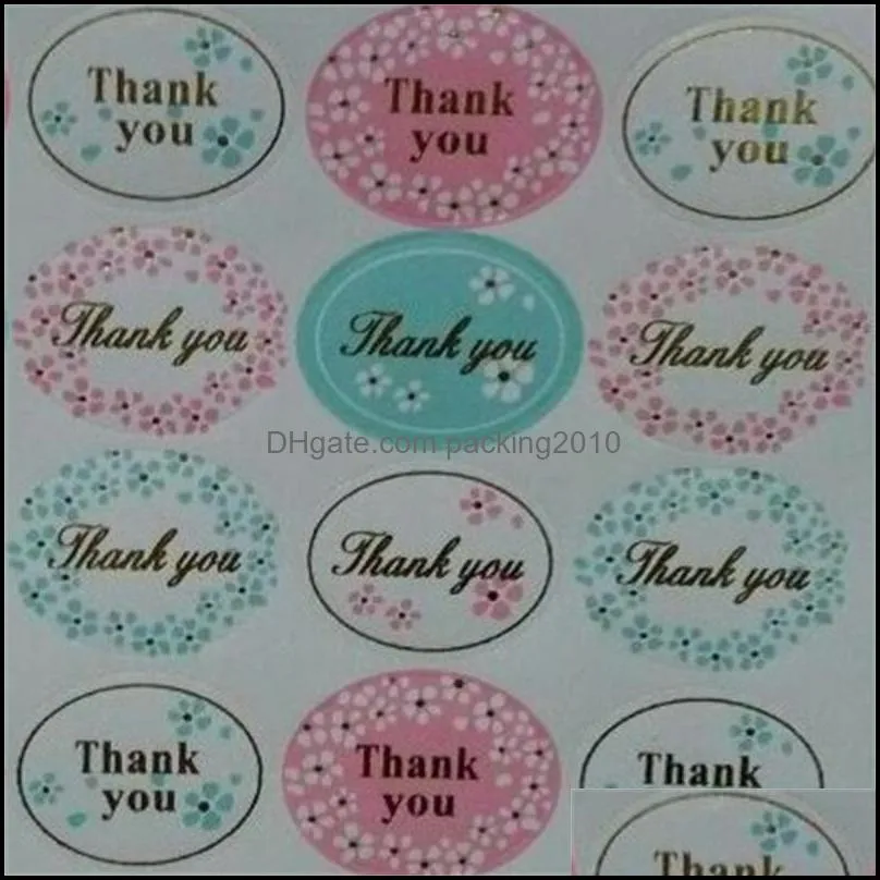 thank you gift packing sticker circular floral pattern label wrap stickers festival baking food gifts decor sticky paper 0 28nt