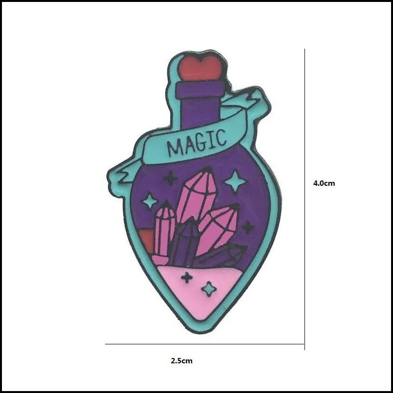 cute creative cartoon brooches magic potion berg crystal alloy enamel pin badge brooch 615 h1