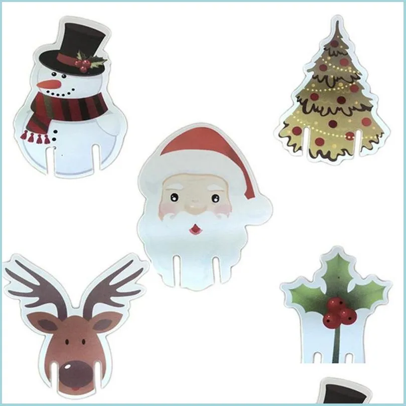 tree decoration cards insertion red wine cup card christmas ornaments 2020 baubles small bell santa claus hats leaf 1 2mz f2