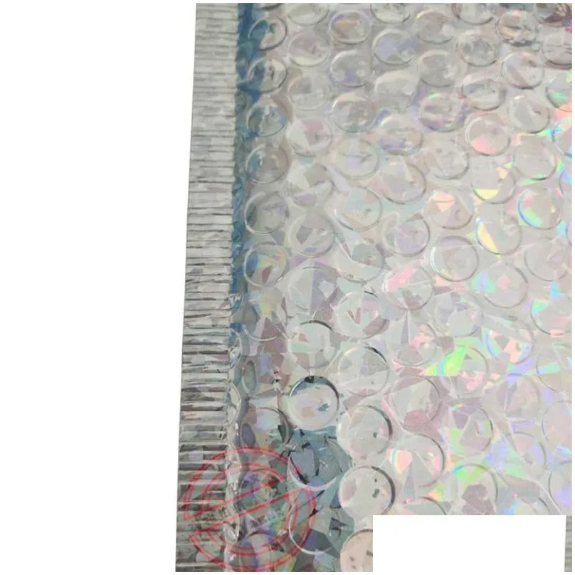 holographic film poly bubble mailer sliver express packaging bag portable colourful aluminizer home storage bubbles bags 0 89xr bb