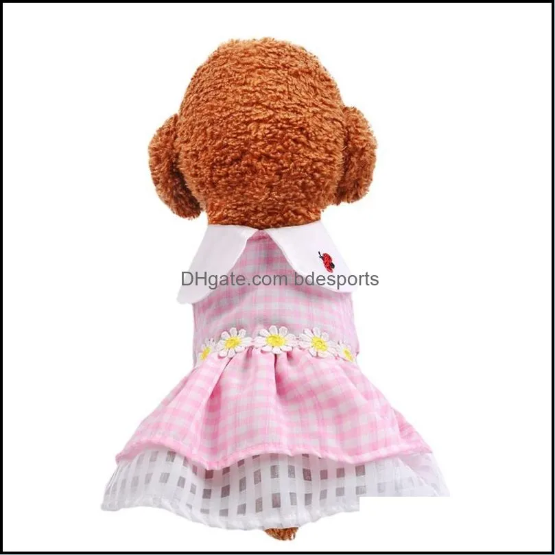 pet dress schnauzer dog apparel teddy small dog spring summer pomeranian chihuahua bichon puppy clothes cute flower ladybug 20220906