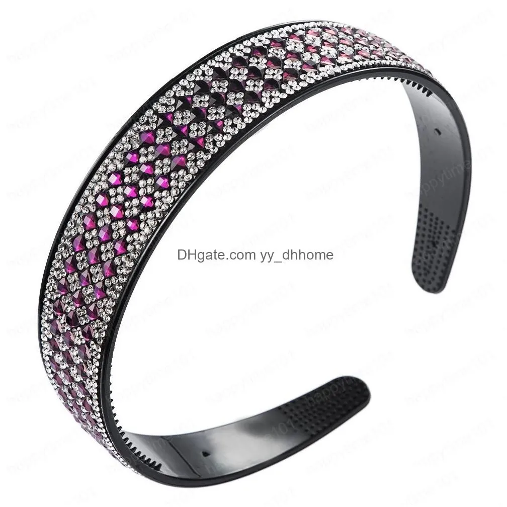 summer luxury rhinestone headband for girl vintage plastic casual nonslip elegant wedding headband for lady