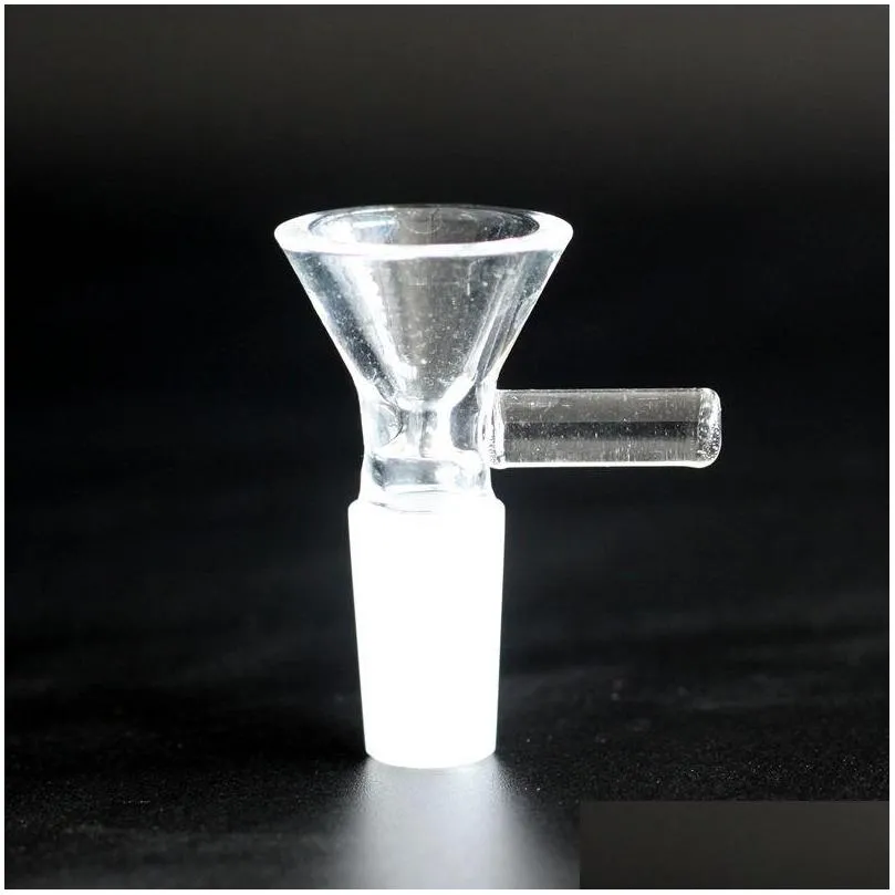 in stock glass bow for bong accessary tobacco smoking 14mm 18mm male joint bowl glass heady slide ash catcher glass bowl with handle
