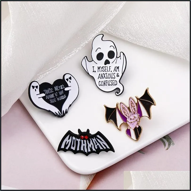 punk animal bat pins classic mothman enamel badges heroism series movie brooches halloween dark night jewelry backpack lapel pin 1429