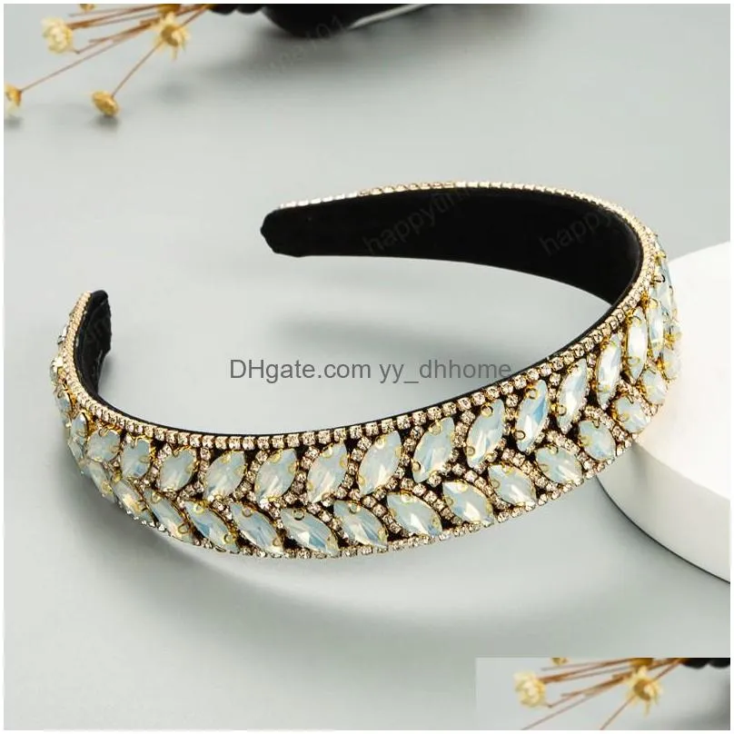 colorful rhinestone flower hairband headband adult hair accessories