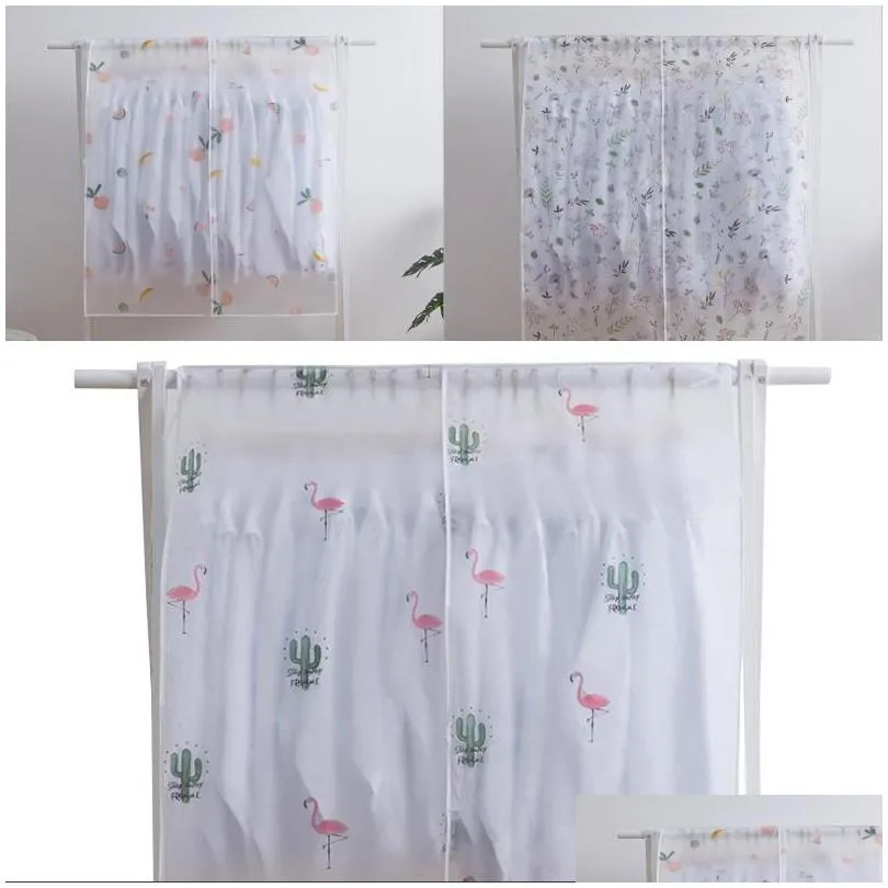 dust clothes cover magic stick 90x110cm home cabinet bag peva flamingo fruit printed suits jacket hanging hanger dustproof 5 5ws