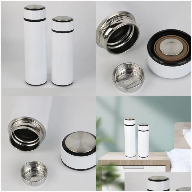 sublimation blank thermos cups men women fashion white coating flat head straight form stainless steel vacuum cup 13 5xy2 j2