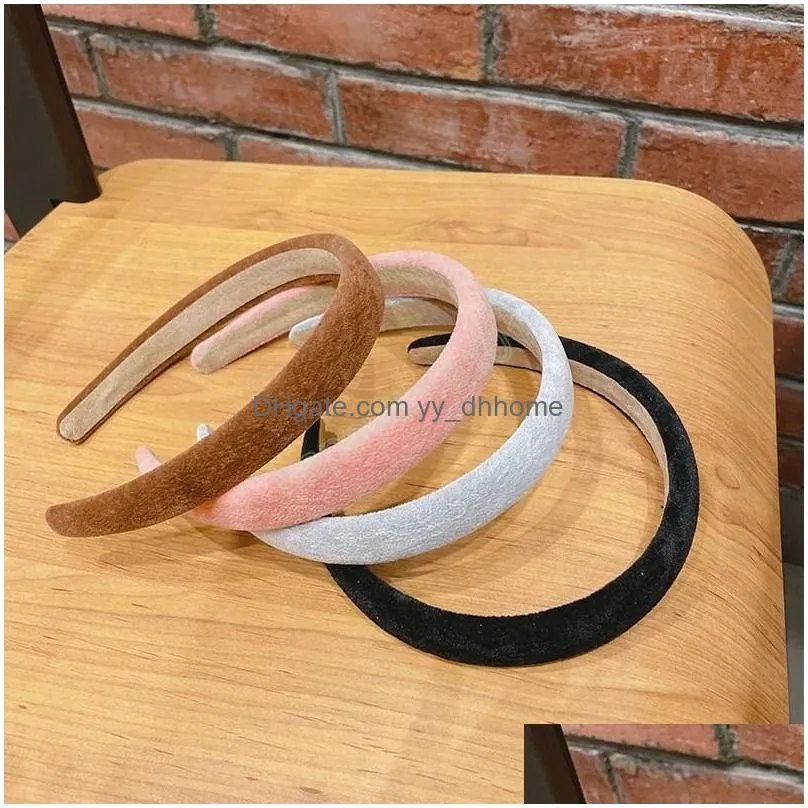 female plush headbands women wild go out net red simple cute girl plush wash face hairband accessories