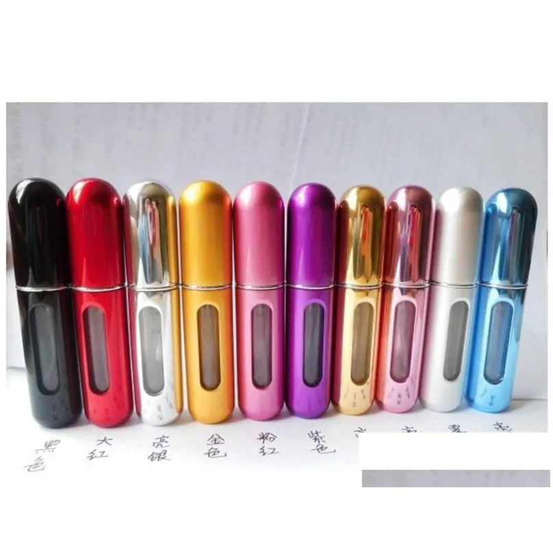 5ml portable empy bottles colorful aluminum alloy pp plastics liquid makeup organizer mini perfume jar with spray head 3 5zh e1