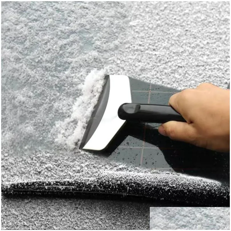 multi function stainless steel snow ice scraper car windshield ice remove tool winter window snow remover snow removal shovel 202 g2