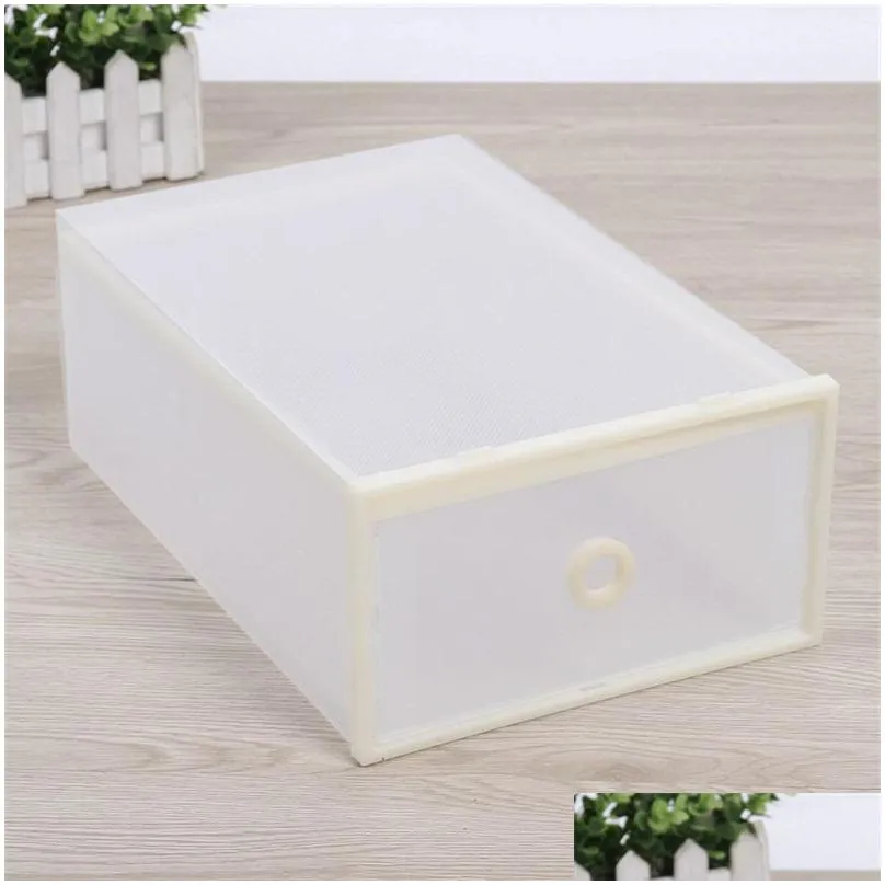 translucent shoebox men women candy color storage box double decker frame drawer type container new pattern dustproof 5 1jd xy