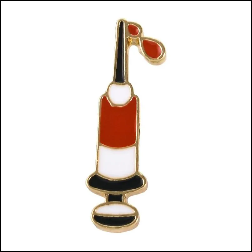 injection syringe pin brooch doctor injector brooch jewelry enamel jackets badge pins 624 h1