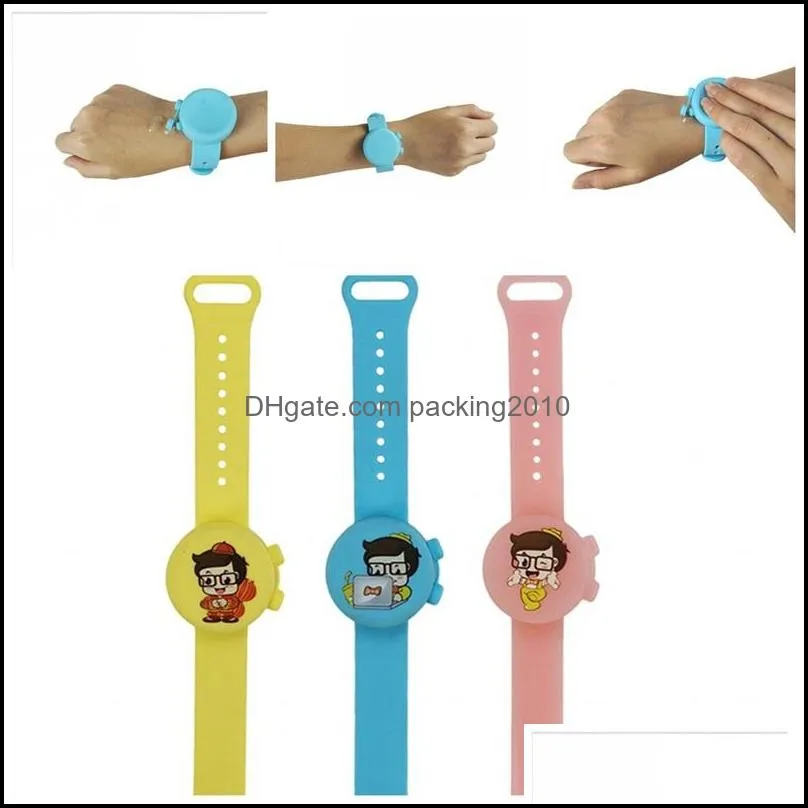 silicone wristband fashion watch hand sanitizer bracelets portable for children wash round shape mix color safe 15ak f2