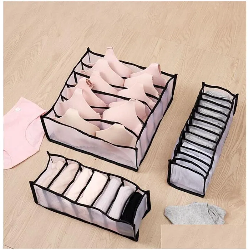 drawer type bras packing boxs home supplies adult children underwear underpants socks black grey storage box 6 5ly3 j2