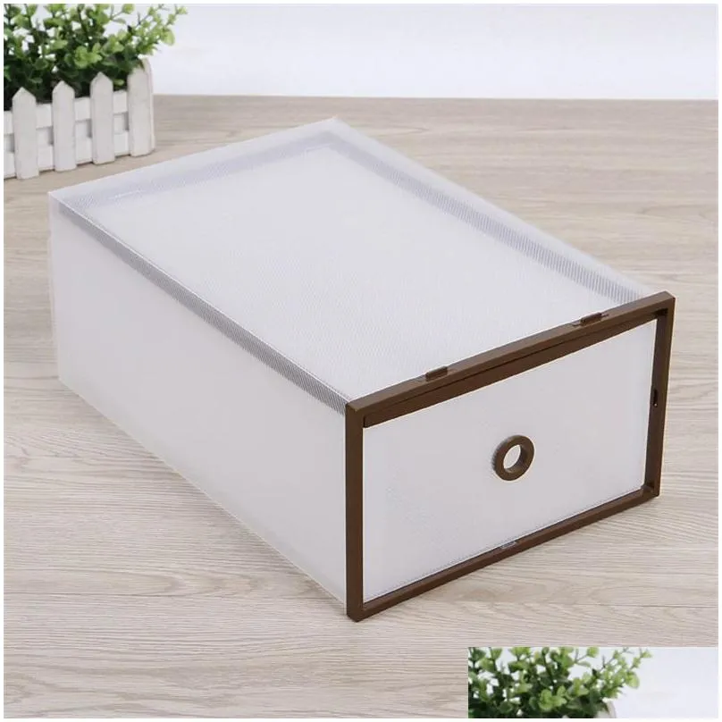 translucent shoebox men women candy color storage box double decker frame drawer type container new pattern dustproof 5 1jd xy