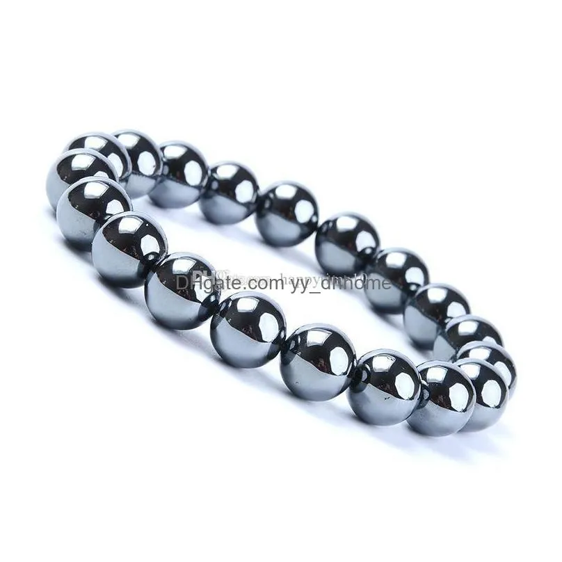  charm black magnetic hematite stone therapy bead bracelets friend beaded cuff bangle charms jewelry for women men