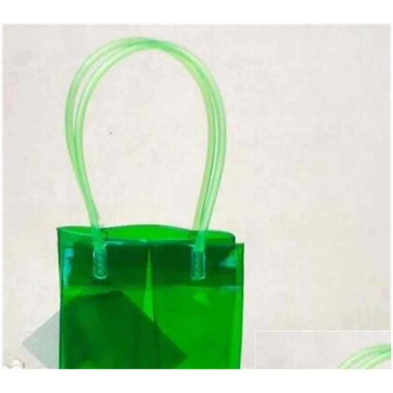 pvc handbag clothing shopping bag soft glue gift bags wine beer plastic colour transparent fashion firmnesst shipping 2 5mya d2